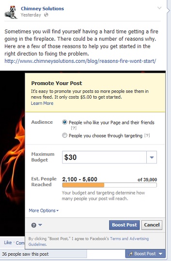 Facebook Post Promotion