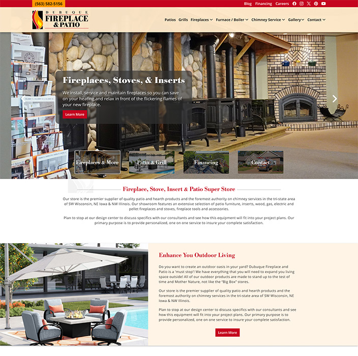 dubuque fireplace and patio homepage