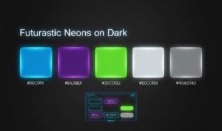 Neon color palette for website