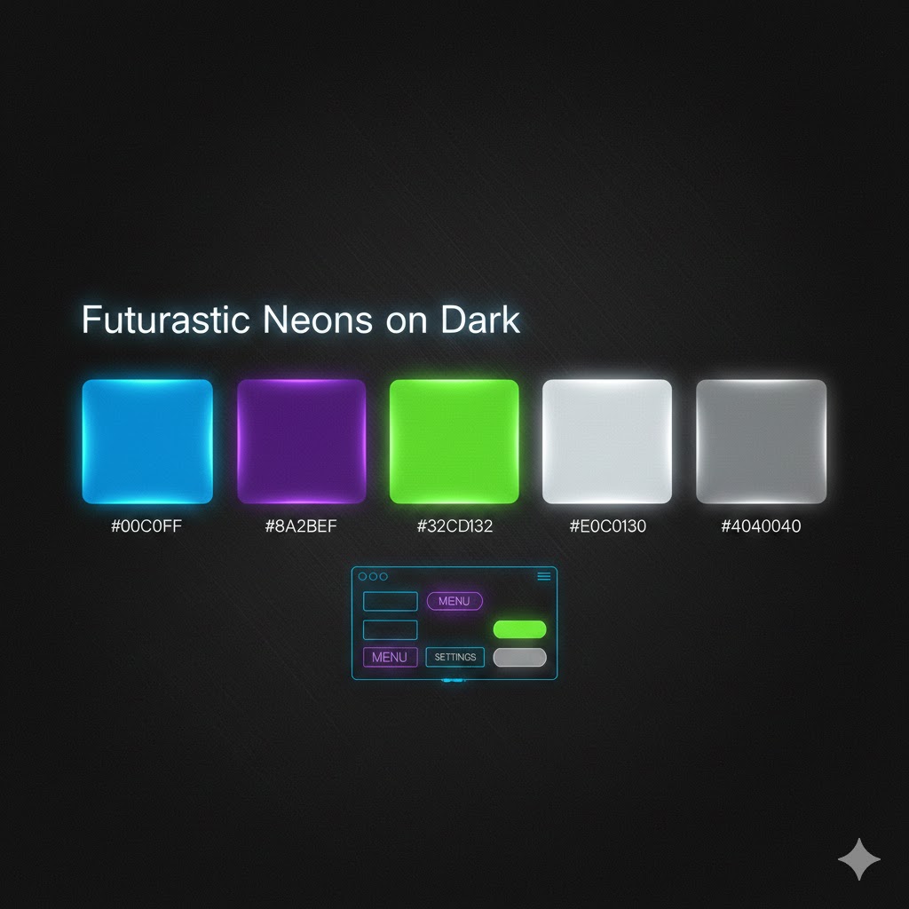 Neon color palette for website