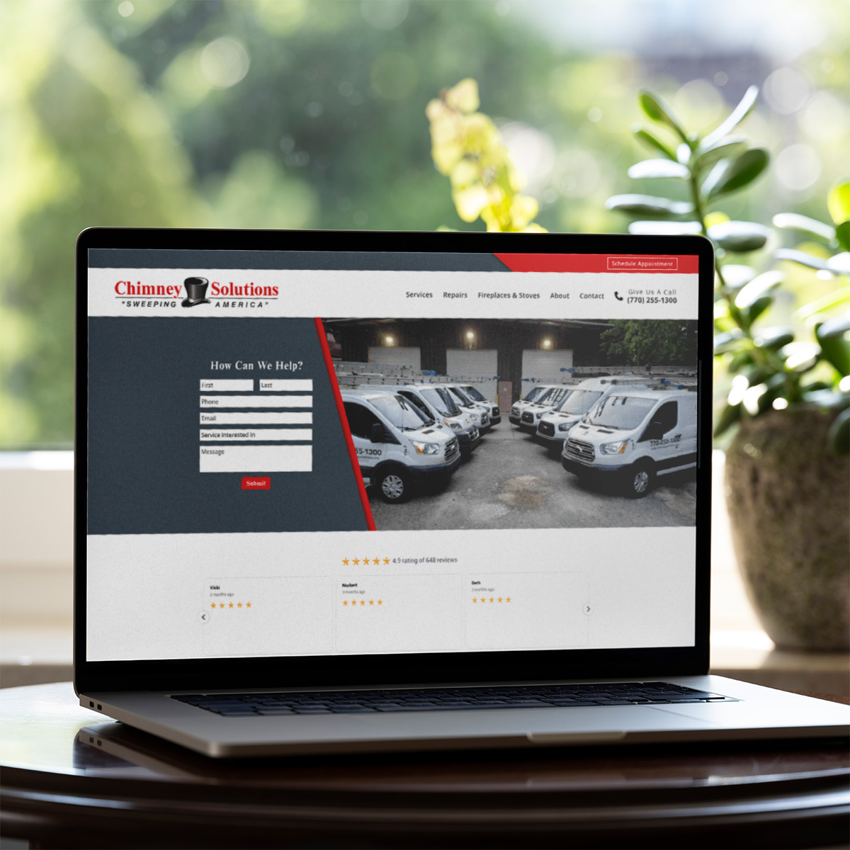 Custom web design for chimney sweeps