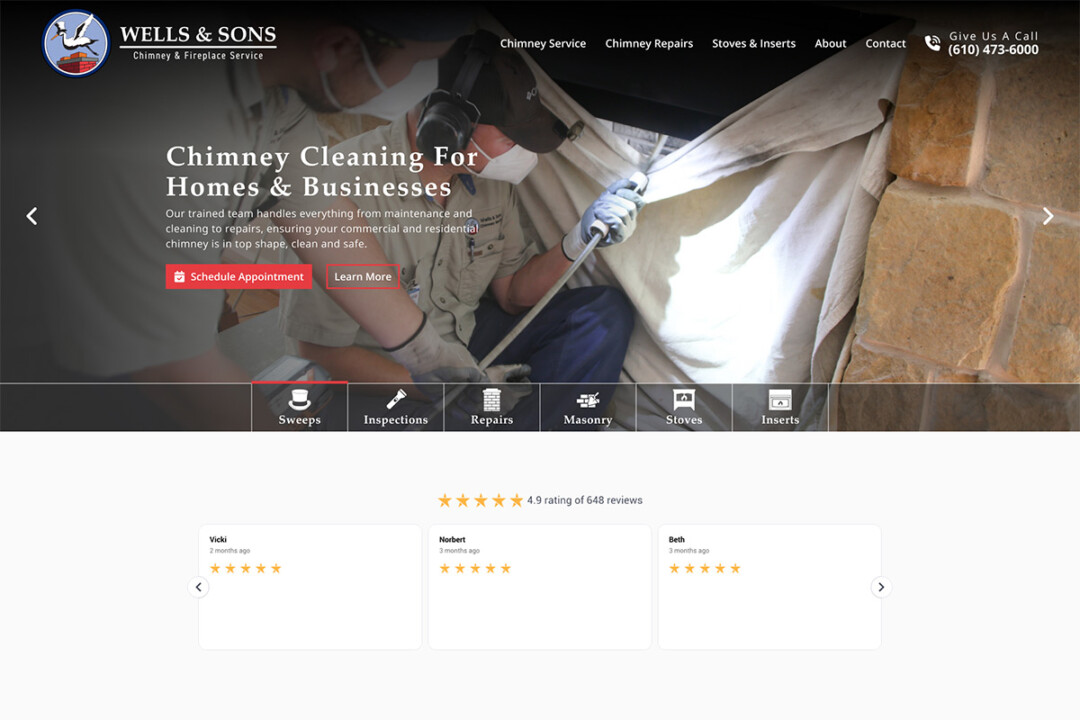 Wells & Sons Chimney & Fireplace Service Gilbertsville, PA